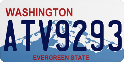 WA license plate ATV9293