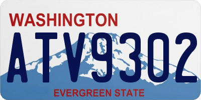 WA license plate ATV9302