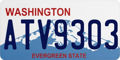 WA license plate ATV9303