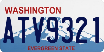 WA license plate ATV9321