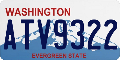 WA license plate ATV9322