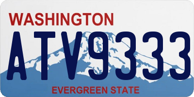 WA license plate ATV9333