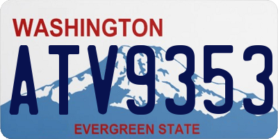 WA license plate ATV9353