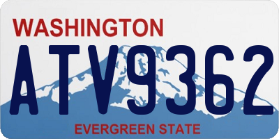 WA license plate ATV9362