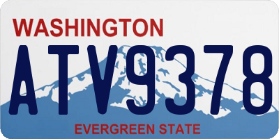 WA license plate ATV9378