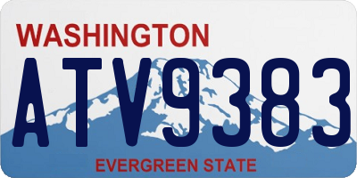 WA license plate ATV9383