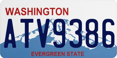 WA license plate ATV9386