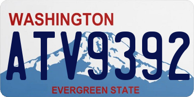 WA license plate ATV9392