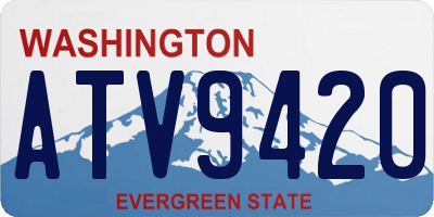 WA license plate ATV9420