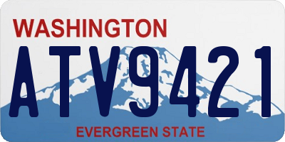 WA license plate ATV9421