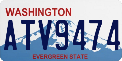 WA license plate ATV9474
