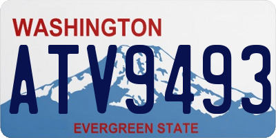 WA license plate ATV9493