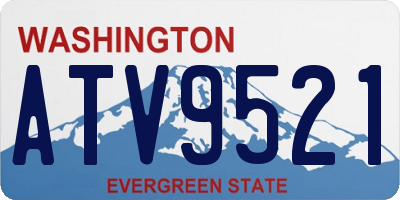 WA license plate ATV9521