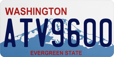WA license plate ATV9600