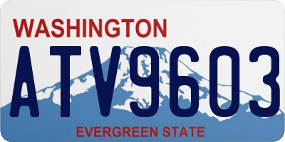 WA license plate ATV9603