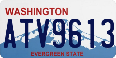 WA license plate ATV9613