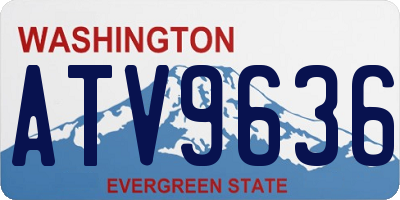 WA license plate ATV9636