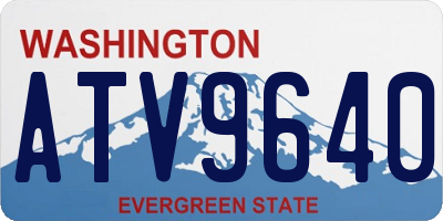 WA license plate ATV9640