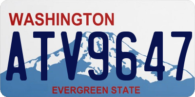 WA license plate ATV9647