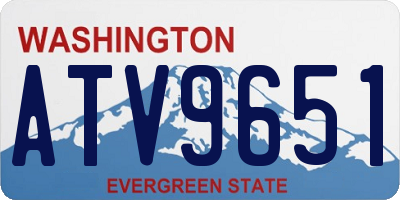 WA license plate ATV9651