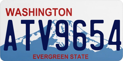 WA license plate ATV9654