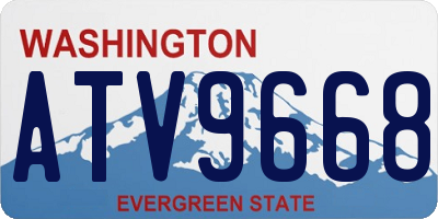 WA license plate ATV9668