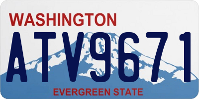 WA license plate ATV9671