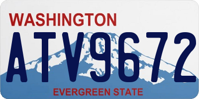 WA license plate ATV9672