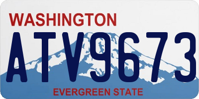 WA license plate ATV9673