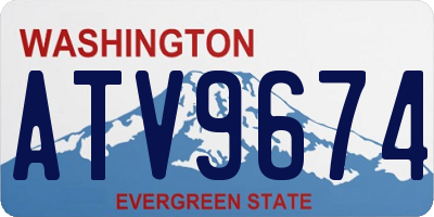 WA license plate ATV9674