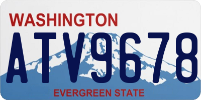 WA license plate ATV9678