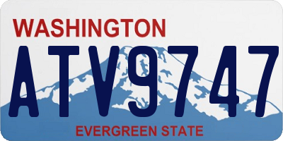 WA license plate ATV9747