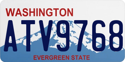 WA license plate ATV9768