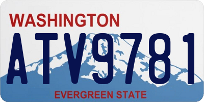 WA license plate ATV9781