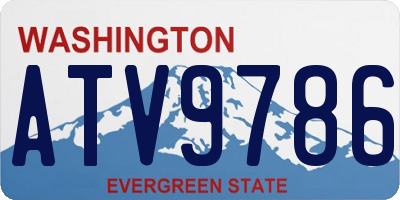 WA license plate ATV9786
