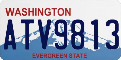 WA license plate ATV9813