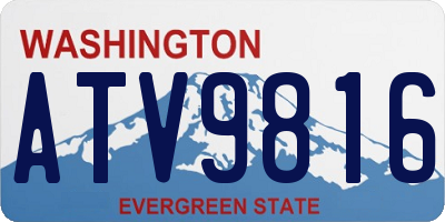 WA license plate ATV9816