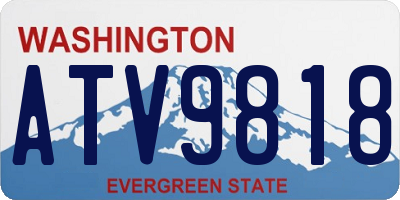 WA license plate ATV9818