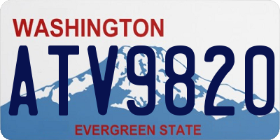 WA license plate ATV9820