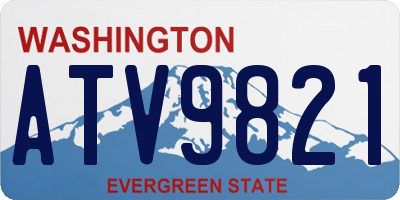 WA license plate ATV9821