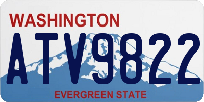 WA license plate ATV9822