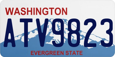 WA license plate ATV9823