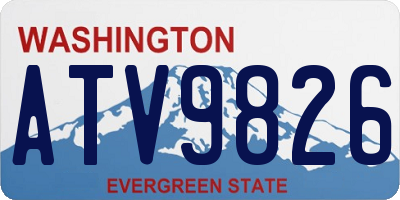 WA license plate ATV9826