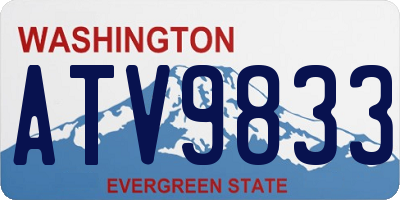 WA license plate ATV9833