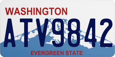 WA license plate ATV9842