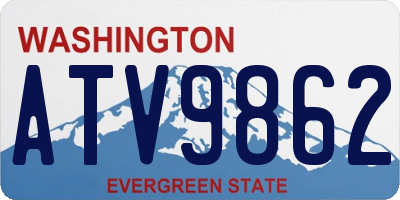 WA license plate ATV9862
