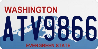 WA license plate ATV9866