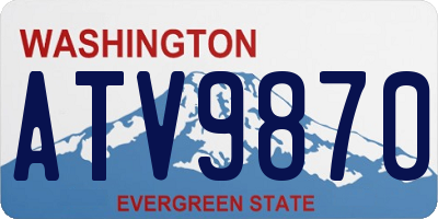 WA license plate ATV9870
