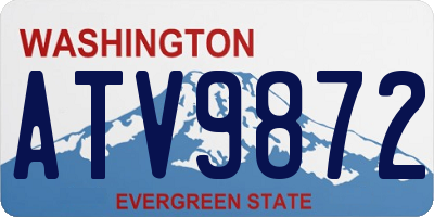 WA license plate ATV9872