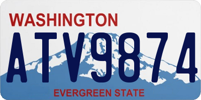 WA license plate ATV9874